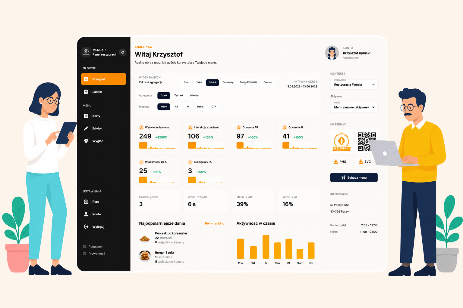 Podglad cyfrowego menu MenuAR